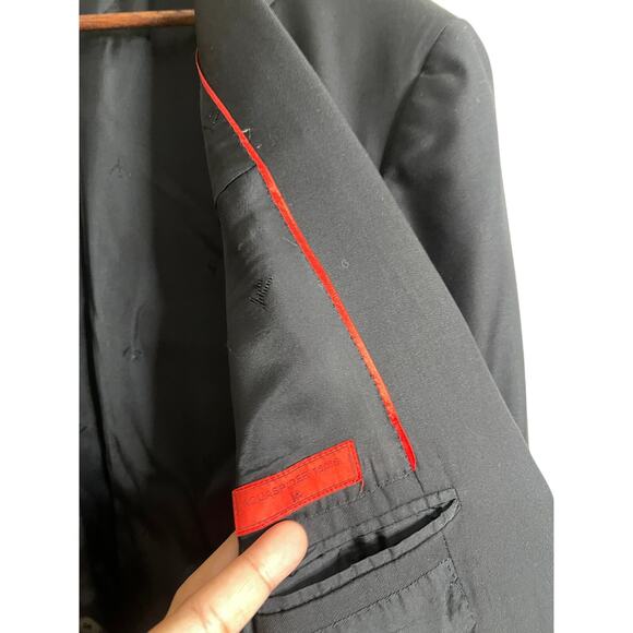 Isaia Napoli Aquaspider 160's 100% Wool Jacket Sport Coat Black Mens 58R - Picture 8 of 13